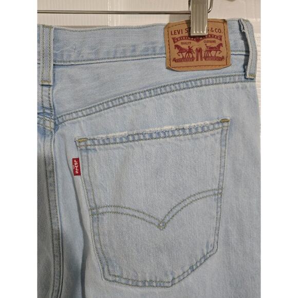 Levi's Low Pro Straight High Waisted Jeans Women's Size 31 (10/12) Distressed - Picture 8 of 15